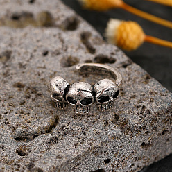 Античное Серебро Серьги-манжеты allou, череп, античное серебро, 11x5 мм