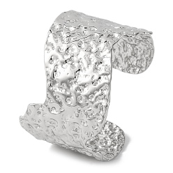 Нержавеющая Сталь Цвет Широкие 304 браслеты-манжеты из нержавеющей стали для женщин, цвет нержавеющей стали, внутренний диаметр: 2x2-1/8 дюйм (5x5.5 см)