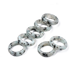 Далматинских Джаспер Кольцо из натуральной кунжутной яшмы, украшения из драгоценных камней для женщин, размер США 5 1/2 (16.1 мм) ~ размер США 8 3/4 (18.7 мм)