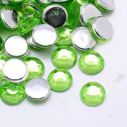 Зелено-Желтый Акриловые стразы - кабошоны , граненые, полукруглый, зеленый желтый, 4x1.5 мм , около 10000 шт / мешок