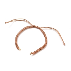 Сэнди Коричневый Регулируемый плетеный браслет из полиэфирного шнура, с открытыми пружинными кольцами из нержавеющей стали 304, песчаный коричневый, длина одиночной цепи: около 6-3/8 дюйма (16.2 см)