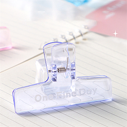 Лиловый Прозрачные пластиковые зажимы бульдога, шарнирный зажим, школьные офисные принадлежности, сирень, 47x74 мм