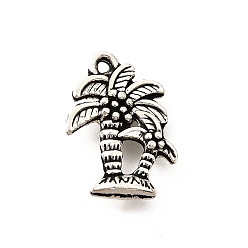 Античное Серебро Сплавочные подвески тибетского стиля, без кадмия и без свинца, очарование кокосового дерева, античное серебро, 18x14x3.5 мм, отверстие : 1.6 мм, Около 875 шт / 1000 г