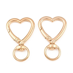 Light Gold Поворотные шарниры из сплава цинка, сердце, золотой свет, 40x26x6 мм, отверстие : 7x11 мм