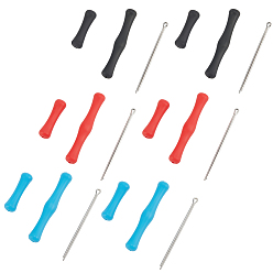 (52) Непрозрачная лаванда 6 сумки 3 цвета силиконовые защитные накладки на пальцы для тетивы лука, защитные напальчники, для защиты изогнутого лука, разноцветные, 29.5x8.5 мм, отверстие : 2.5 мм, 2 сумки / цвет