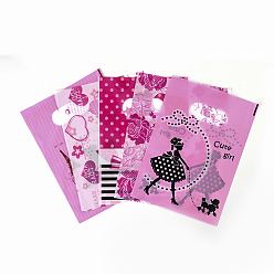 Hot Pink Printed Plastic Bags, Rectangle, Hot Pink, 25x20cm