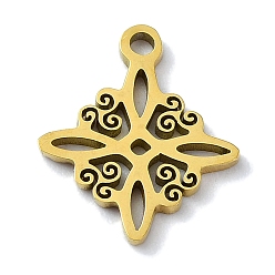 Золотой 304 прелести нержавеющей стали, лазерная резка, прелести ведьм узел, золотые, 13x11x1 мм, отверстие : 1 мм