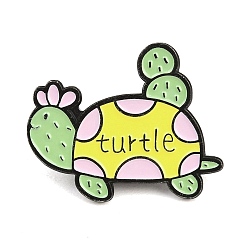 Turtle Булавки с эмалью кактуса, Черные металлические застежки для значков на лацкан для рюкзака или одежды, бледно-зеленый, черепаха, 24x30 мм