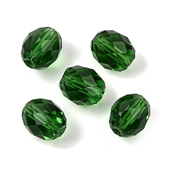 Verde K 9 cuentas de vidrio, imitación de vidrio cuentas de cristal austriaco, oval, facetados, verde, 8x6 mm, agujero: 1.2~1.4 mm