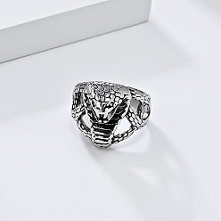 Нержавеющая Сталь Цвет 304 из нержавеющей стали кольца палец для мужчин, змея, цвет нержавеющей стали, размер США 8 (18.1 мм)