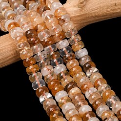 Yellow Hematoid Quartz Бусы из натурального желтого гематоидного кварца, рондель, сгладить, 8.5x5~5.5 мм, отверстие : 0.8 мм, около 69~72 шт / нитка, 14.96''~15.35'' (38~39 см)