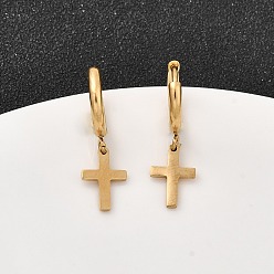 Настоящее золото 18K 304 серьги-кольца из нержавеющей стали, ионное покрытие (ip), реальный 18 k позолоченный, 23x7 мм