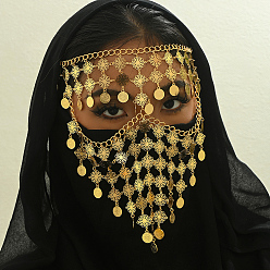 Золотой Ближневосточный старинный латунный монетный кисточка для лица вуаль праздничный аксессуар для вечеринки, золотые, 610 мм