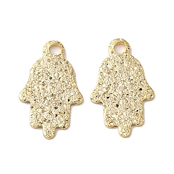 Настоящее золото 24K Латунные подвески, ладонь, реальный 24 k позолоченный, 9.8x6x0.5 мм, отверстие : 1 мм