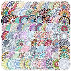 (52) Непрозрачная лаванда 100Шт. этикетки с цветком из ПВХ в стиле мандалы, самоклеящиеся водонепроницаемые наклейки, для чемодана, скейтборде, холодильник, шлем, оболочка мобильного телефона, разноцветные, 50~70 мм