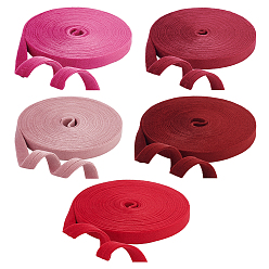 Средний Фиолетово-красный 5 сумки 5 цвета бархатная лента, для изготовления бантов, плоский, средне фиолетовый красный, 3/8 дюйм (10 мм), около 5.47 ярдов (5 м) / мешок