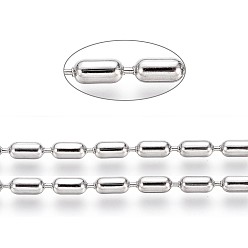 Stainless Steel Color Non-Tarnish 304 Stainless Steel Ball Chains, Stainless Steel Color, Column: 4.5x2.4mm
