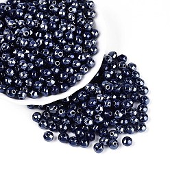 Морской Синий Стеклянный бисер непрозрачных цветов, остекление стиль, фонарь, Marine Blue, 6~6.5x5~5.5 мм, отверстие : 1.4~1.6 мм, Около 1730 шт / фунт