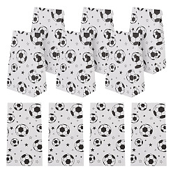 White 15Pcs Football Pattern Paper Bakery Bags, Food Grade Food, Candy Bags, Rectangle, White, 119x70x218mm