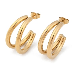 Золотой Ионное покрытие (ip) луна 304 серьги-гвоздики из нержавеющей стали для женщин, золотые, 24.5x11 мм