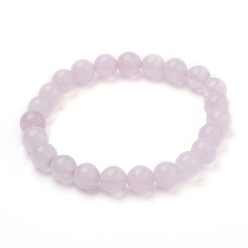 Розовый Кварц Естественно розового кварца бисер растянуть браслеты, с мешками мешковины, 2-1/4 дюйм (56 мм)