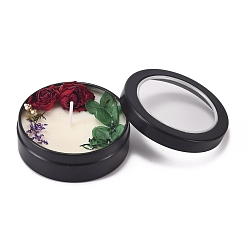 Красный Свечи из черной жести, Бездымные декорации в форме колонн, с засушенными цветами, коробка только для защиты, снова нет подачи, если коробка раздавлена, красные, 80x39 мм