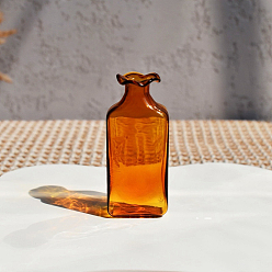 Оранжевый Мини-стеклянная прямоугольная ваза, аксессуары для домашнего кукольного домика с микро-ландшафтом, притворяясь опорными украшениями, оранжевые, 27x63 мм