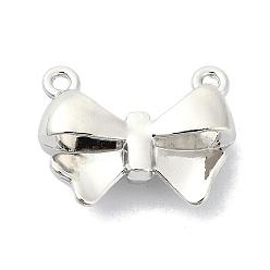 Platinum Alloy Pendants, Bowknot Charms, Platinum, 15x18x5mm, Hole: 1mm