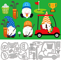 Gnome Трафареты для резки углеродистой стали на тему гольфа, для diy scrapbooking, Фотоальбом, декоративная бумага для тиснения, цвет нержавеющей стали, гном, 126~146x80~83x0.8 мм, 2 шт / комплект