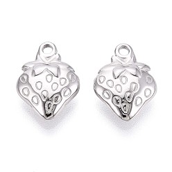 Нержавеющая Сталь Цвет 304 прелести нержавеющей стали, клубничное очарование, анти-тускнение, цвет нержавеющей стали, 15x11x4 мм, отверстие : 1.5 мм