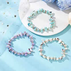 (52) Непрозрачная лаванда 3 шт. 3 Браслеты из натуральных окрашенных ракушек трохид/трохус с бусинами и бисером для женщин, разноцветные, внутренний диаметр: 1.97 дюйм (5 см), 1 шт / цвет