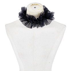 Черный Кружевной воротник с оборками, съемные накладные воротники, чёрные, 1200 мм
