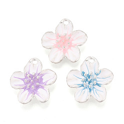 (52) Непрозрачная лаванда Стойки обшивки сплава эмали подвески, , без кадмия, без никеля и без свинца, золотые, разноцветные, 26.5x25.5x7 мм, отверстие : 3x2.8 мм