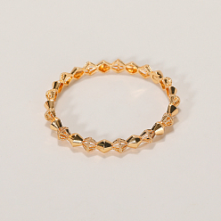 Rhombus Женские браслеты из латуни с геометрическим дизайном, золотые, ромб