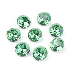 Эринит Заостренные назад и назад покрытые k 9 стеклянные кабошоны со стразами, класс А, граненые, плоско-круглые, erinite, 8x4.5 мм