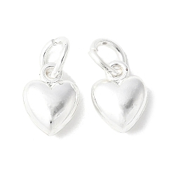 Серебро Подвески из сплава , с целью перехода в кольце, сердце прелести, стойки покрытие, долговечный, серебряные, 10.5x7.5x4 мм, отверстие : 4 мм