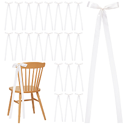 White 24Pcs Polyester Garment Accessories, Bowknot, White, 940x240mm