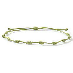 Желто-Зеленый Регулируемые плетеные браслеты из полиэфирного шнура для дружеской пары, узел, желто-зеленый, 11.02 дюйм (28 см)