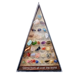 Золотистый Натуральный драгоценный камень 36 минеральный образец набор треугольников, минеральная горная порода полированная геологический учебный материал, золотые, 4~8 мм