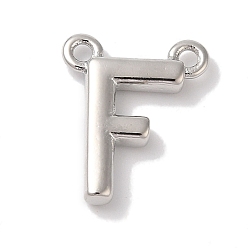 Letter F Стойки обшивки латунные подвески, долговечный, без свинца и без кадмия, письмо амулеты, платина, Буква F, 11x9x2 мм, отверстие : 1 мм
