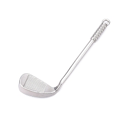 Платина Стойки обшивки сплава большие кулоны, без свинца, без никеля и без кадмия, подвески для ракеток для гольфа, платина, 77x27x7 мм, отверстие : 2.6 мм, лоток : 20x10 мм