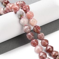 Plum Blossom Jasper Натуральные нити из яшмы в цвету сливы, граненые, бусины с двойным сердечком и звездочкой, 7~8.5x7.5~8 мм, отверстие : 0.8~1 мм, около 48~50 шт / нитка, 15.16~15.55 дюйм (38.5~39.5 см)