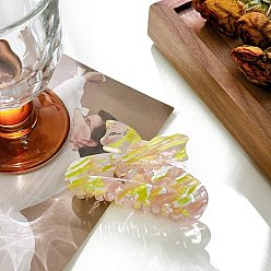 Желто-Зеленый Заколки для волос в форме когтей из ацетата целлюлозы, аксессуары для волос для женщин и девочек, бантом, желто-зеленый, 4 мм