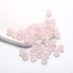 Misty Rose Transparent Acrylic Beads, Round, Misty Rose, 8mm, 50pcs/bag