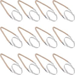 Stainless Steel Color Hemp Rope Iron Plate Handle, For Hanging Mason Jar, Stainless Steel Color, 172x295mm