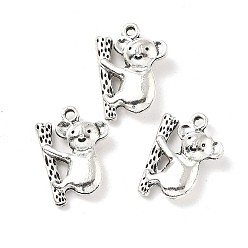 Koala Тибетский стиль сплава подвески животные, античное серебро, коала, 18.5x14.5x5.5 мм, отверстие : 1.6 мм