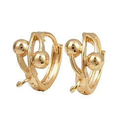 Настоящее золото 24K Латунная фурнитура для хооп серег, без кадмия и без свинца, вишня, реальный 24 k позолоченный, 17x15x8.5 мм, отверстие : 1.6 мм, штифты : 1 мм