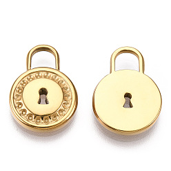 Real 14K Gold Plated 304 Stainless Steel Pendant Rhinestone Settings, Lock, Nickel Free, Real 14K Gold Plated, Fit For 1.2mm Rhinestone, 19.5x14x3mm, Hole: 4x5mm