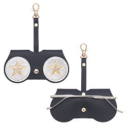 Черный Портативные милые футляры для очков из пвх, с обнаружением сплава и железа, для очков, солнцезащитные очки протектор, звезда картины, чёрные, 180x136x8 мм