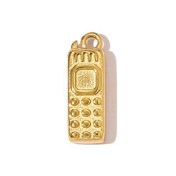 Настоящее золото 18K 304 подвески из нержавеющей стали, телефонные брелоки, ионное покрытие (ip), реальный 18 k позолоченный, 17x6 мм